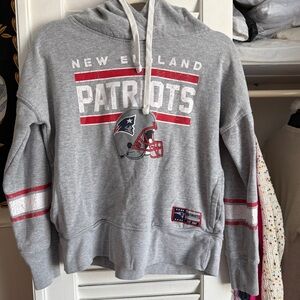 Patriots Hoodie Fitted Grey Vintage